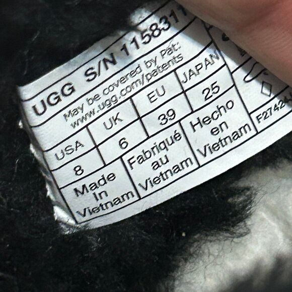 UGG black suede wool platform heeled ankle boots booties shoes women’s 8 new - Picture 3 of 7